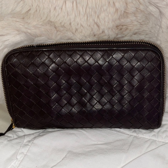 🇺🇸Labor Day 🇺🇸Sale Lux Bottega Veneta Black Woven Leather Wallet Italian Leather - Picture 1 of 5